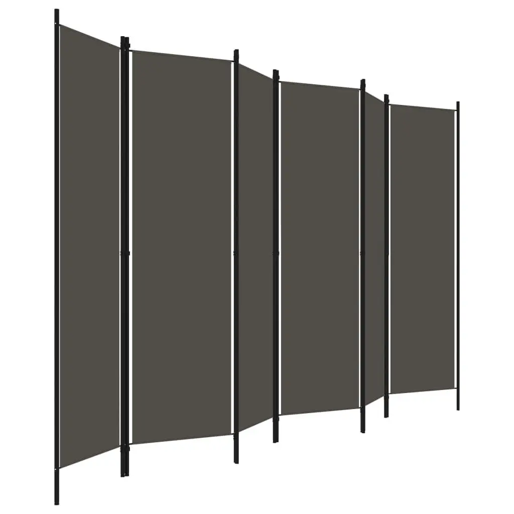 6-Panel Room Divider Anthracite 300x180 cm 320729