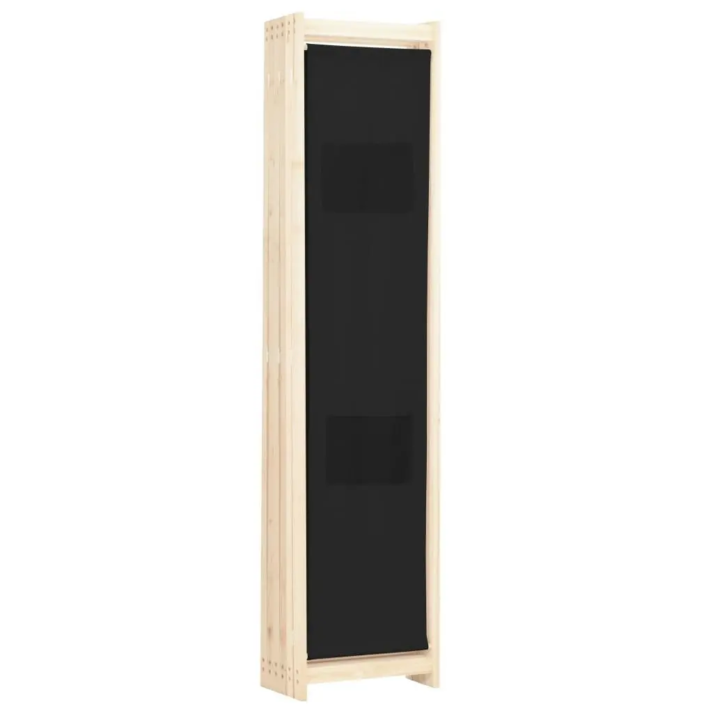 6-Panel Room Divider Black 240x170x4 cm Fabric 248186