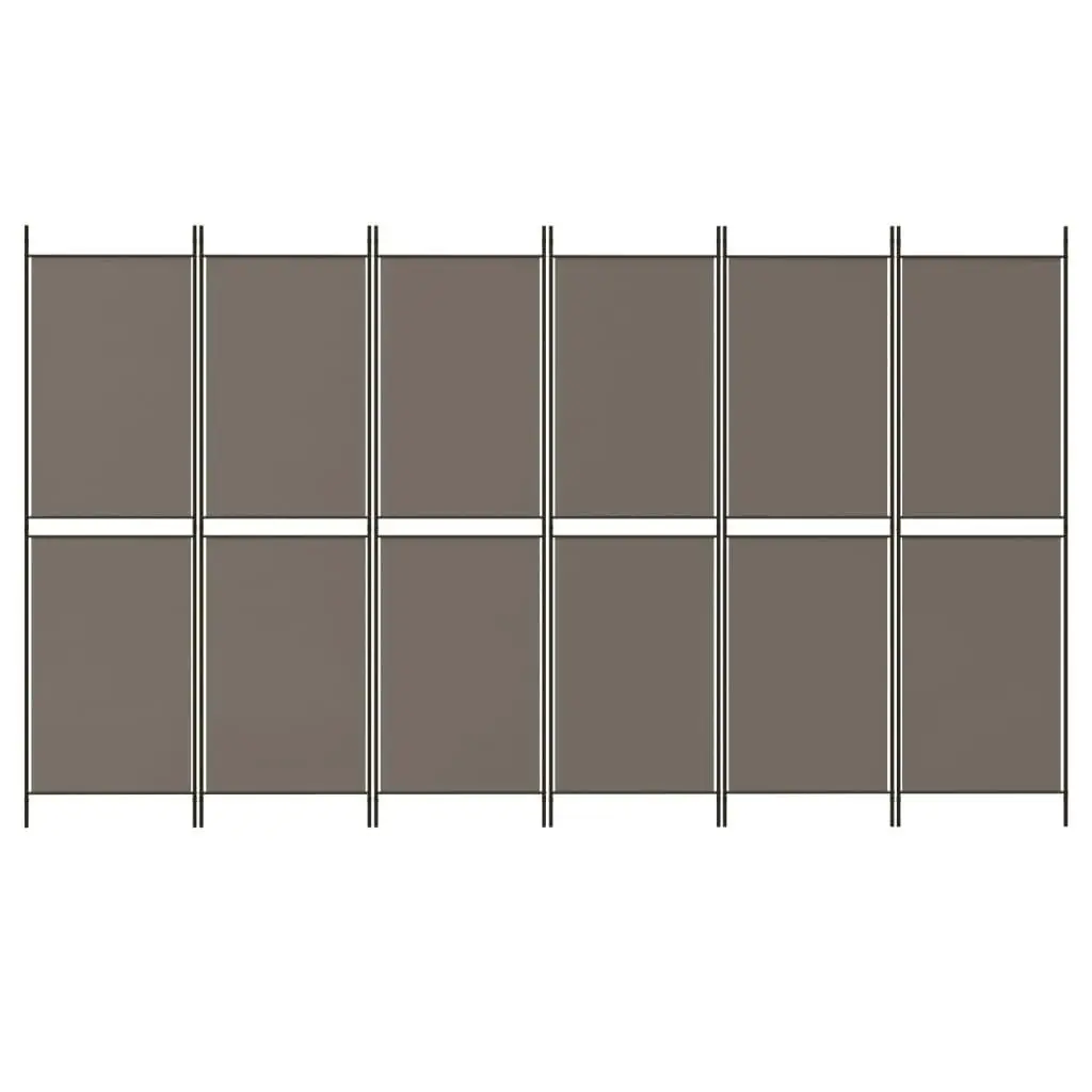 6-Panel Room Divider Anthracite 300x180 cm Fabric 350224