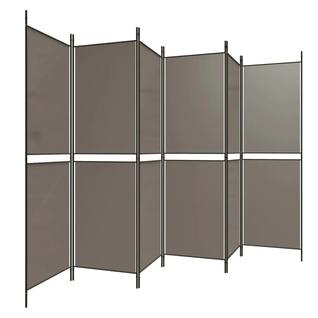 6-Panel Room Divider Anthracite 300x180 cm Fabric 350224