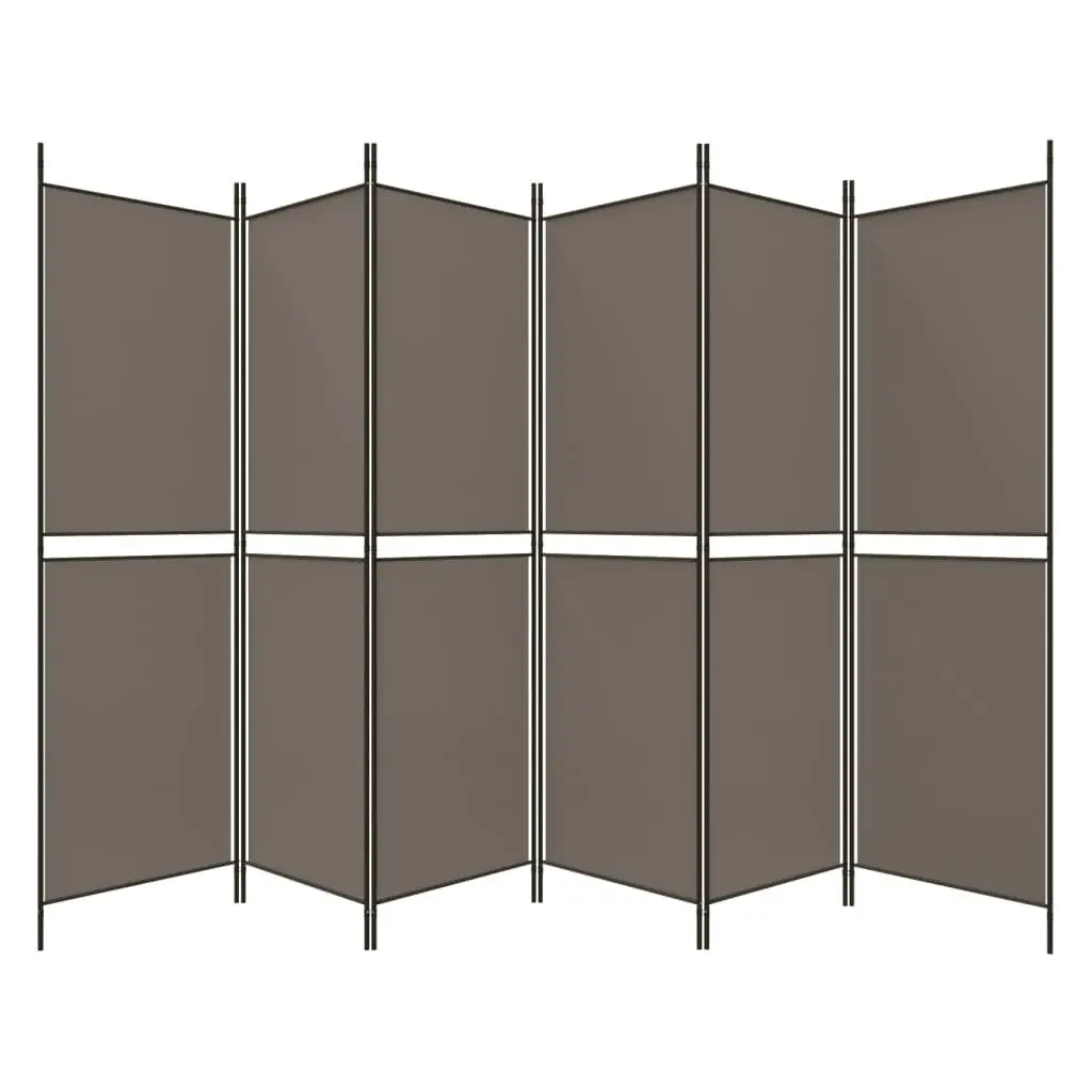 6-Panel Room Divider Anthracite 300x180 cm Fabric 350224