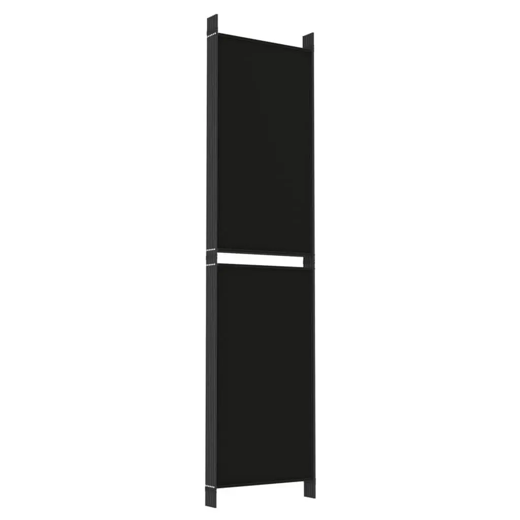 6-Panel Room Divider Black 300x200 cm Fabric 350241