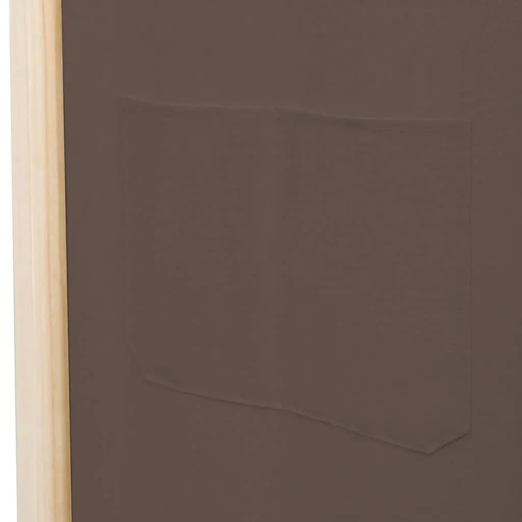 6-Panel Room Divider Brown 240x170x4 cm Fabric 248182