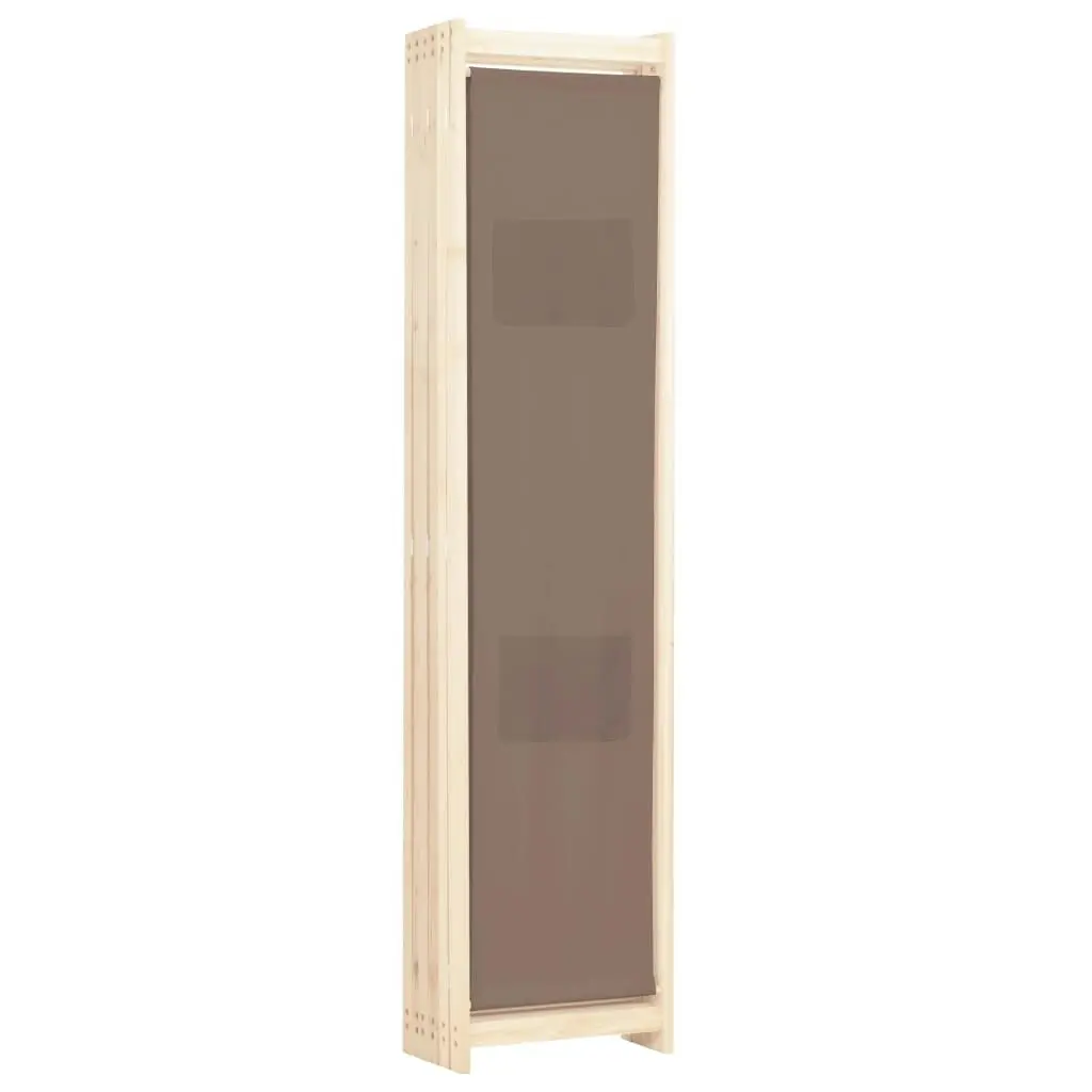 6-Panel Room Divider Brown 240x170x4 cm Fabric 248182