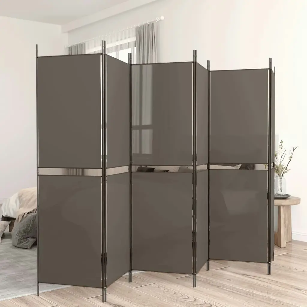 6-Panel Room Divider Anthracite 300x220 cm Fabric 350256