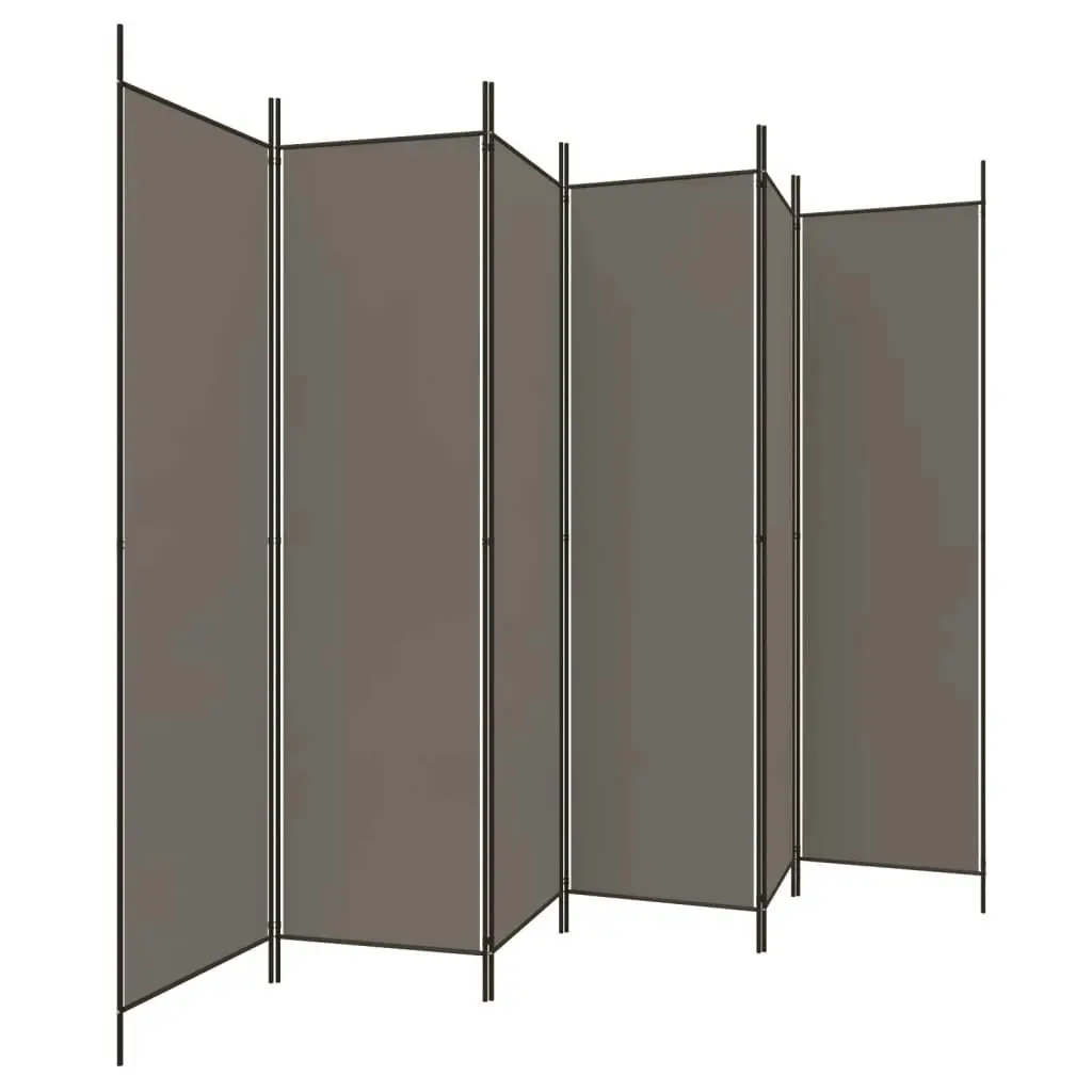 6-Panel Room Divider Anthracite 300x200 cm Fabric 350192