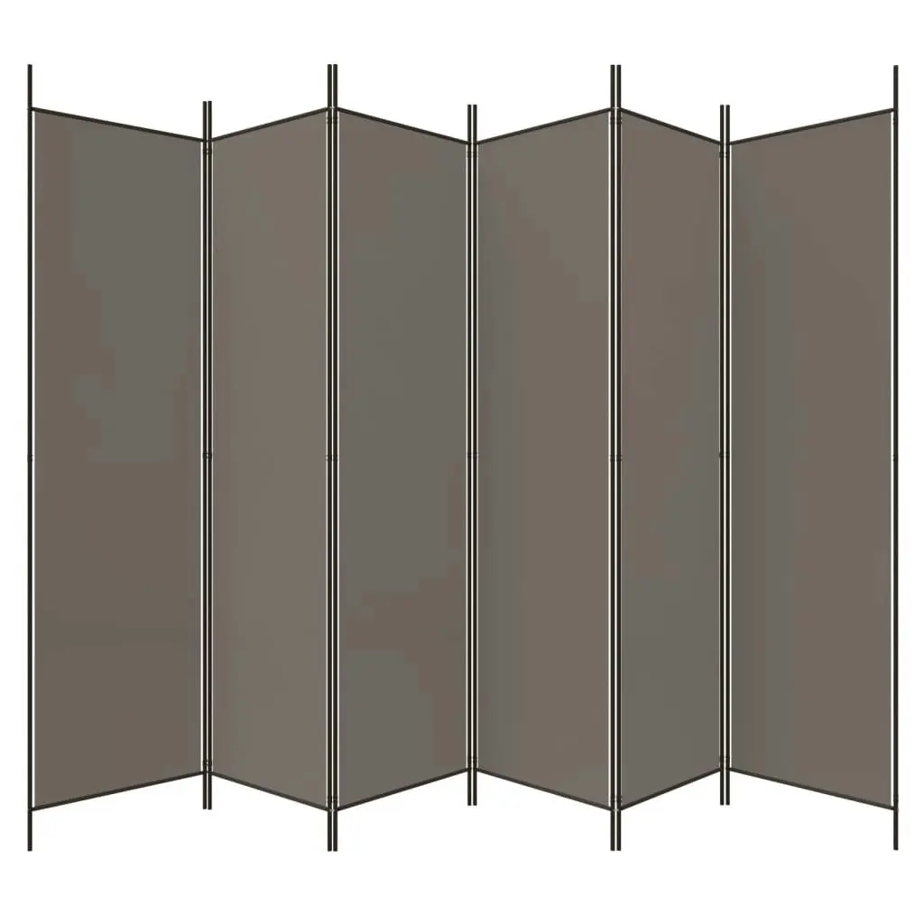 6-Panel Room Divider Anthracite 300x200 cm Fabric 350192