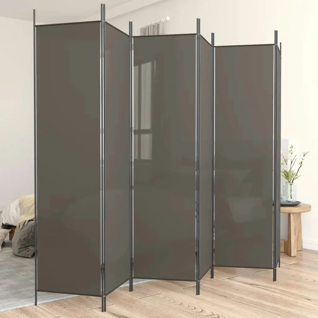 6-Panel Room Divider Anthracite 300x200 cm Fabric 350192