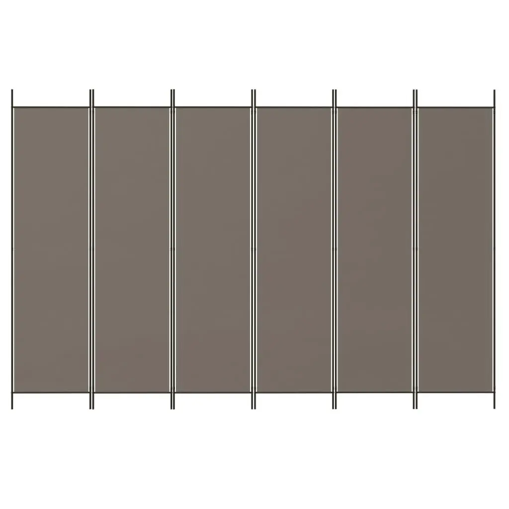 6-Panel Room Divider Anthracite 300x200 cm Fabric 350192