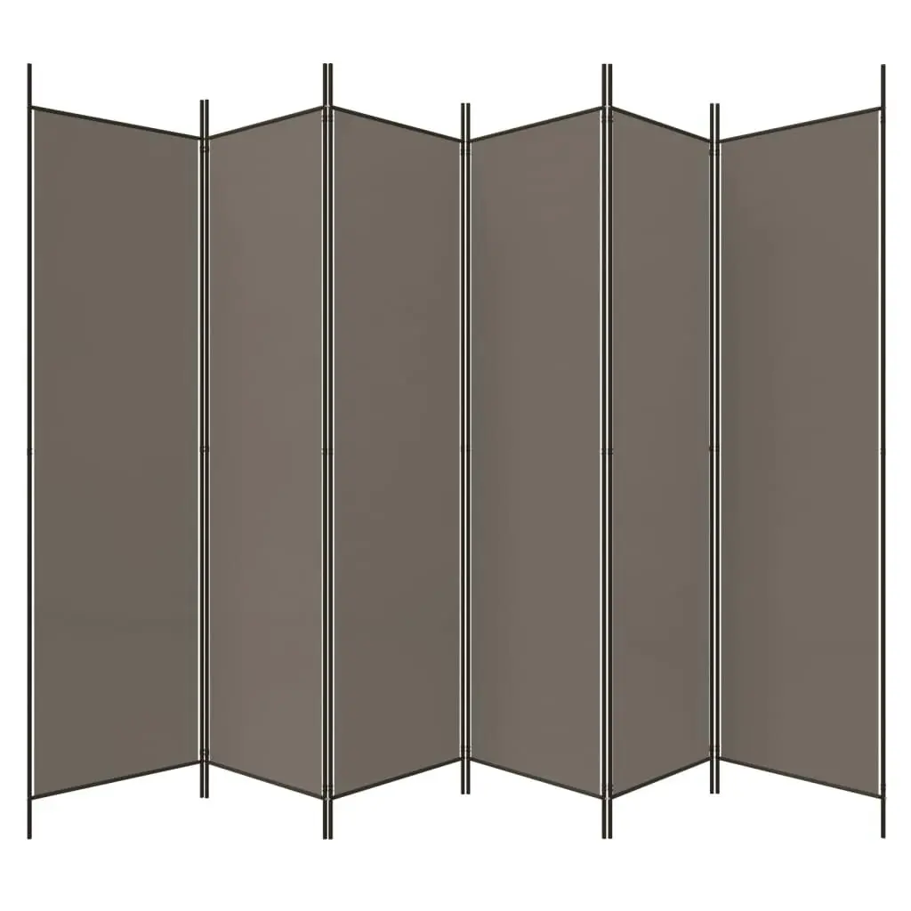 6-Panel Room Divider Anthracite 300x220 cm Fabric 350208