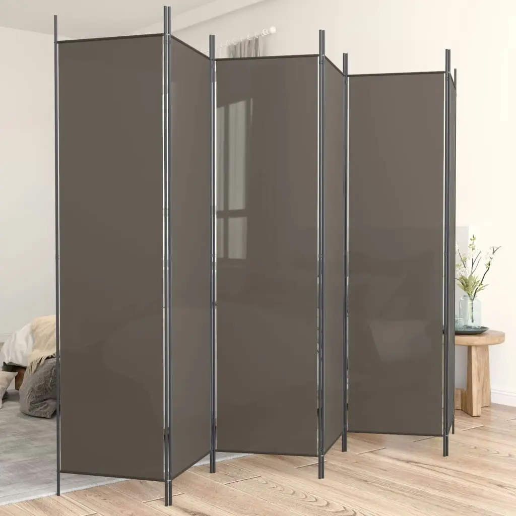 6-Panel Room Divider Anthracite 300x220 cm Fabric 350208