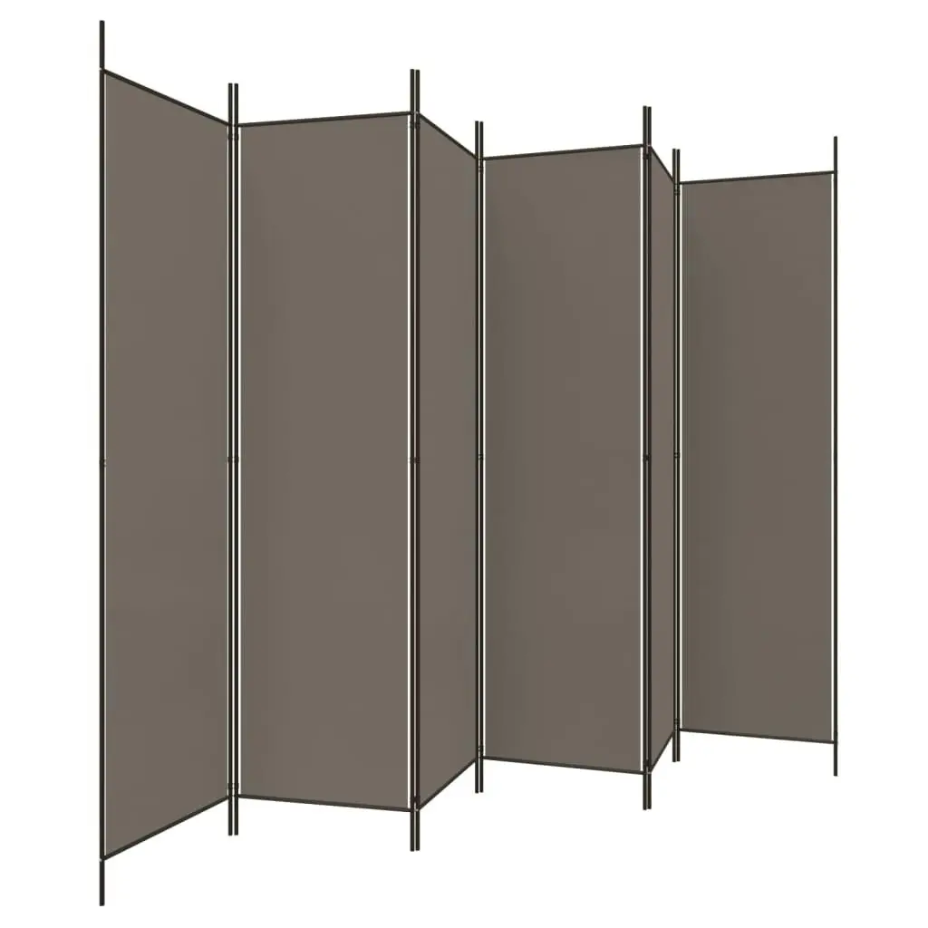 6-Panel Room Divider Anthracite 300x220 cm Fabric 350208