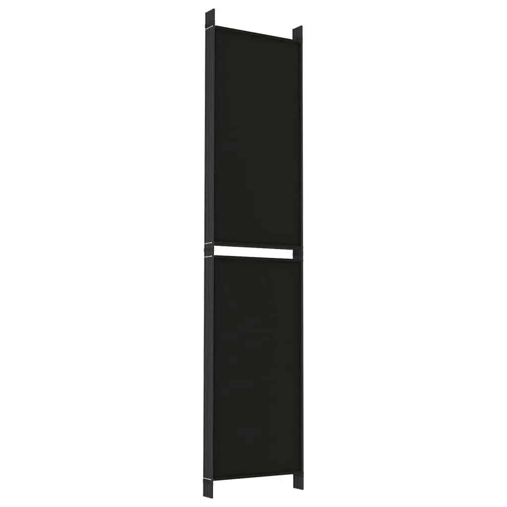 6-Panel Room Divider Black 300x220 cm Fabric 350257