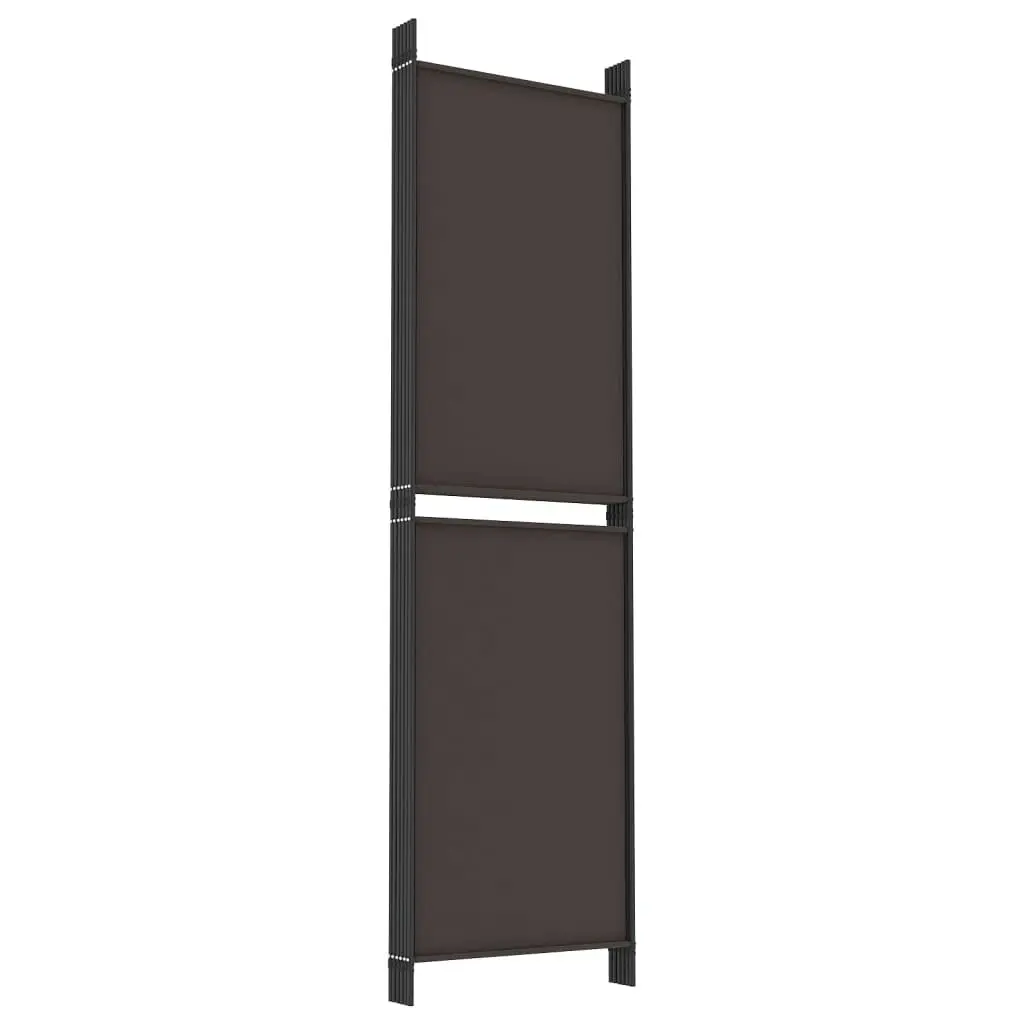 6-Panel Room Divider Brown 300x180 cm Fabric 350223