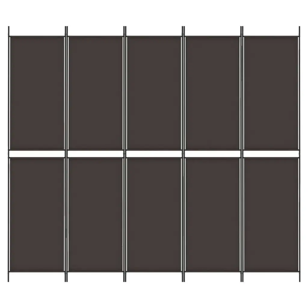 6-Panel Room Divider Brown 300x220 cm Fabric 350255