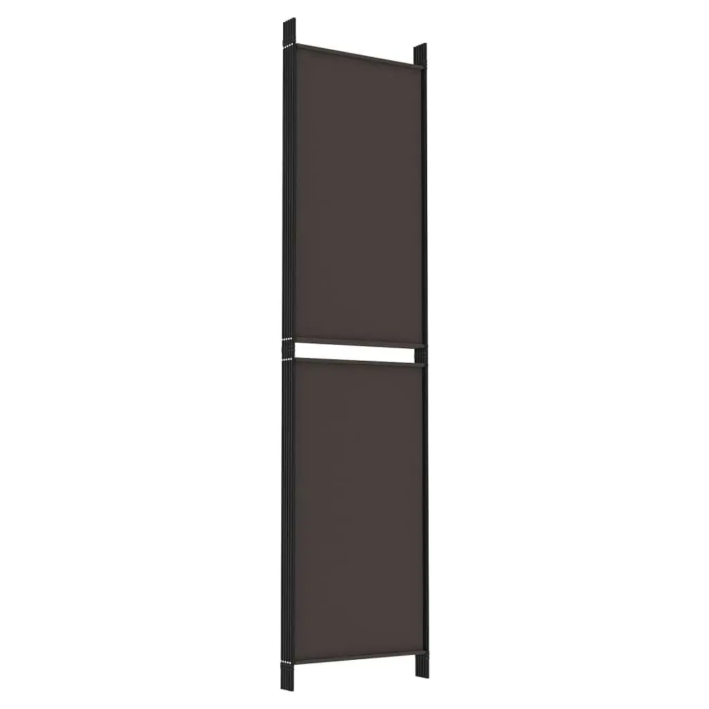 6-Panel Room Divider Brown 300x220 cm Fabric 350255