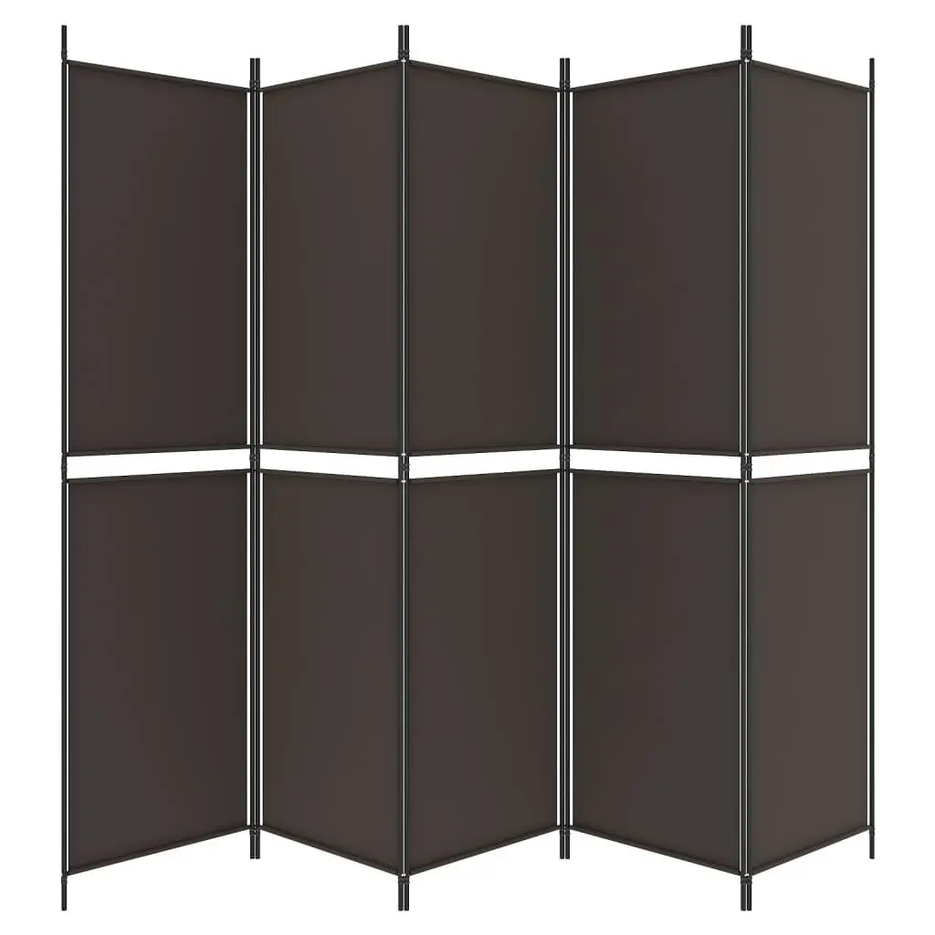 6-Panel Room Divider Brown 300x220 cm Fabric 350255