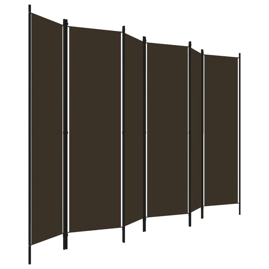 6-Panel Room Divider Brown 300x180 cm 320728