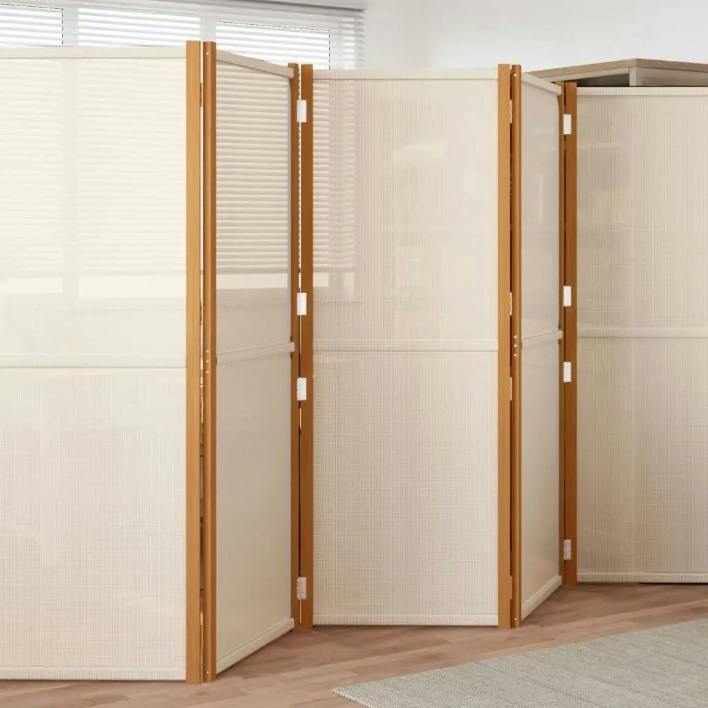 6-Panel Room Divider Cream White 420x180 cm 319186