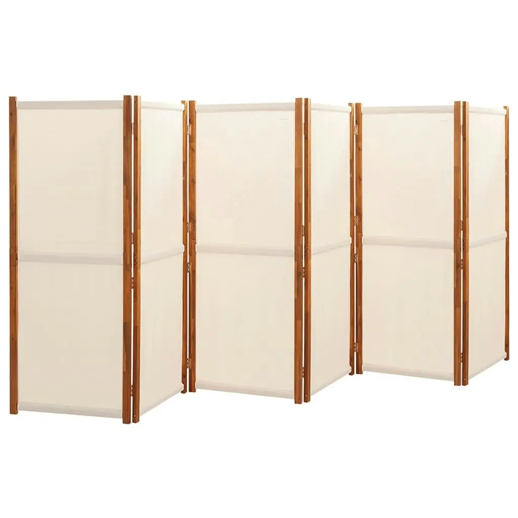 6-Panel Room Divider Cream White 420x180 cm 319186