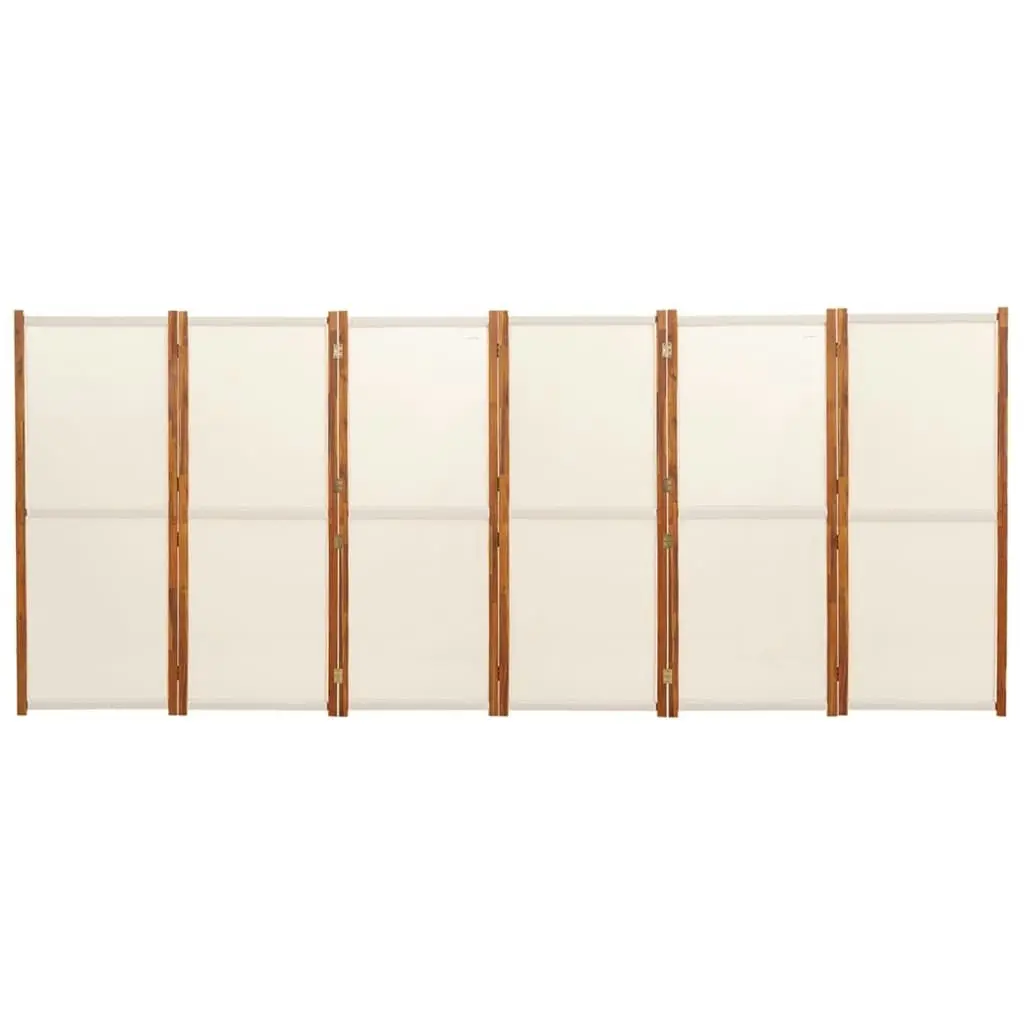 6-Panel Room Divider Cream White 420x180 cm 319186