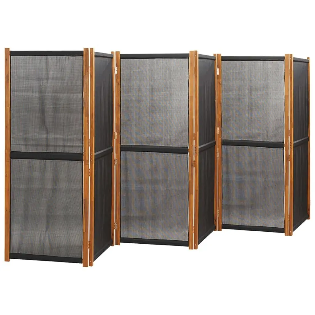 6-Panel Room Divider Black 420x180 cm 319182