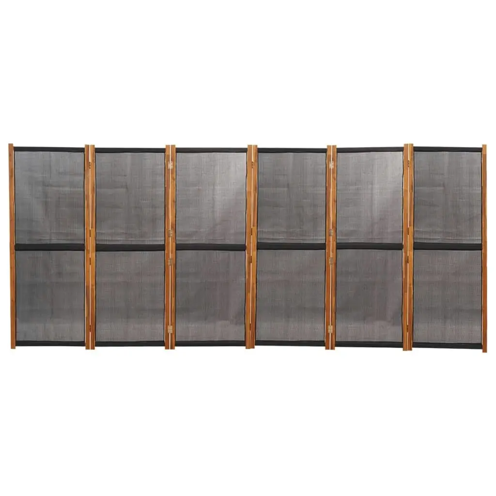 6-Panel Room Divider Black 420x180 cm 319182