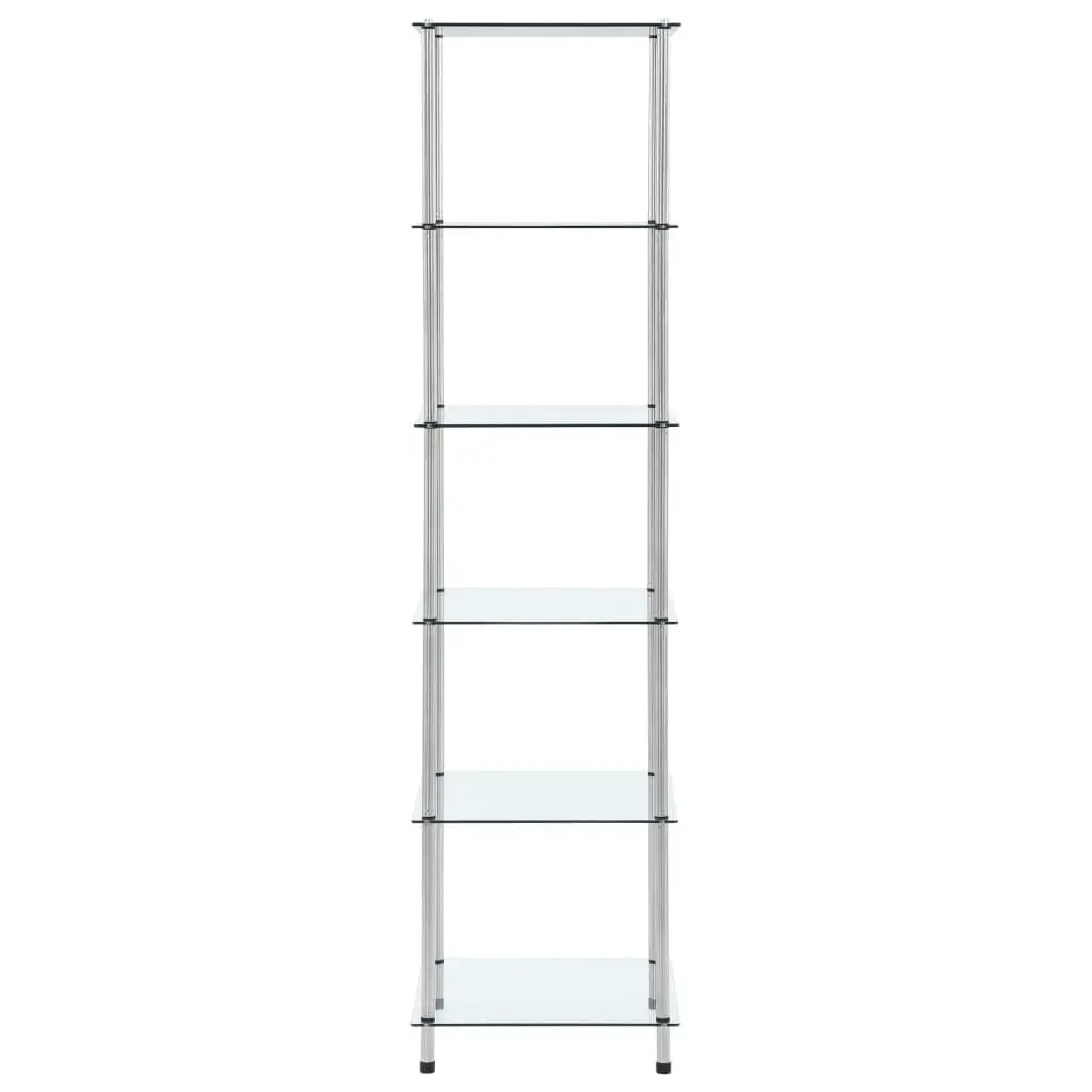 6-Tier Shelf Transparent 40x40x160 cm Tempered Glass 249507