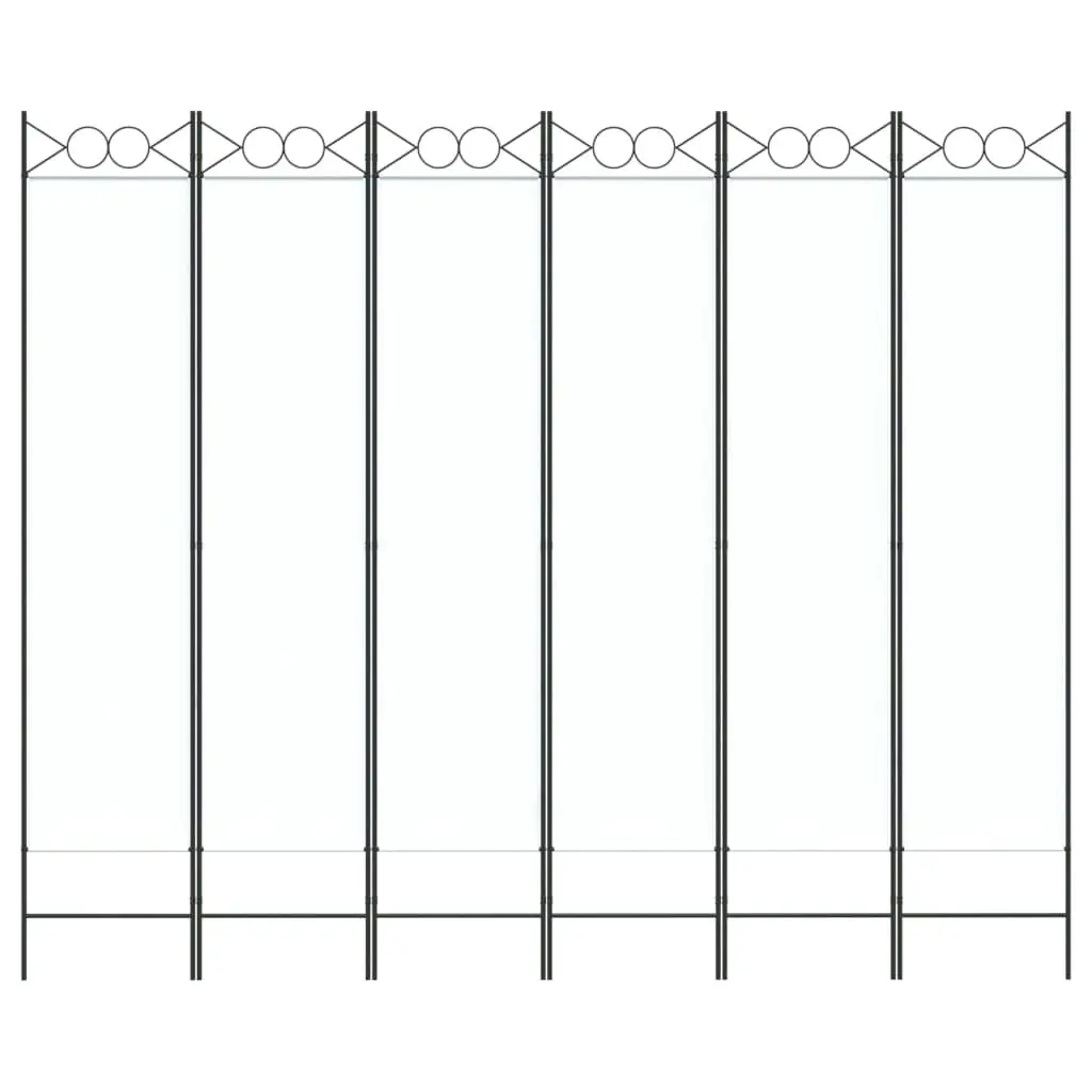 6-Panel Room Divider White 240x200 cm Fabric 350158