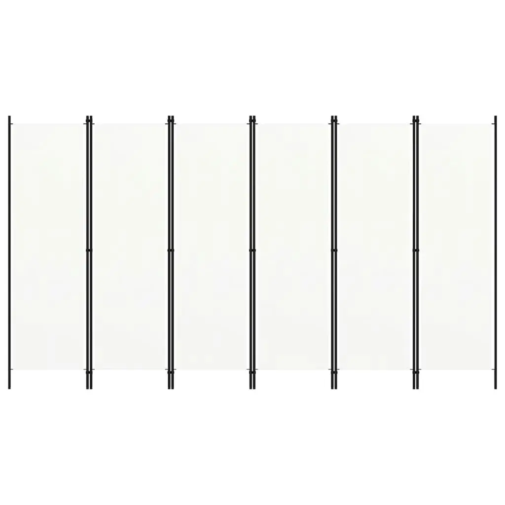 6-Panel Room Divider White 300x180 cm 320727