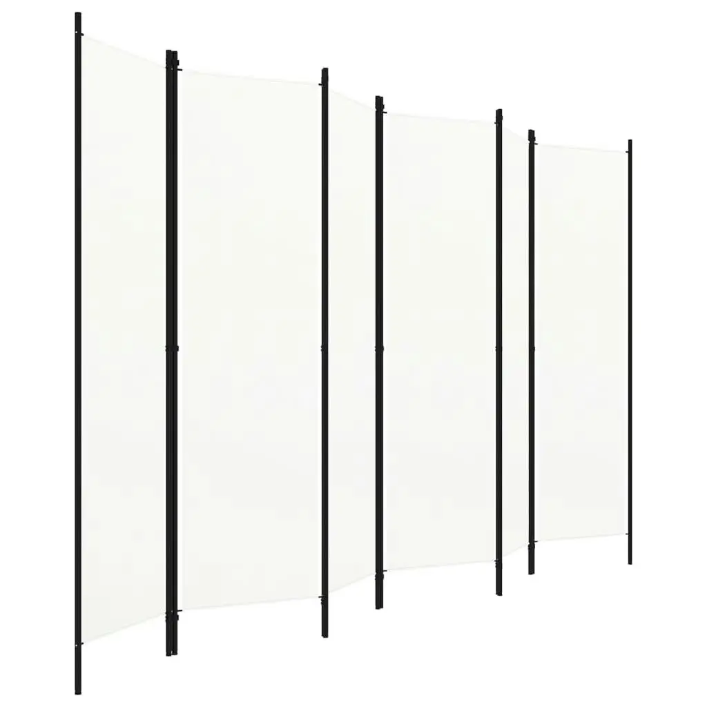 6-Panel Room Divider White 300x180 cm 320727