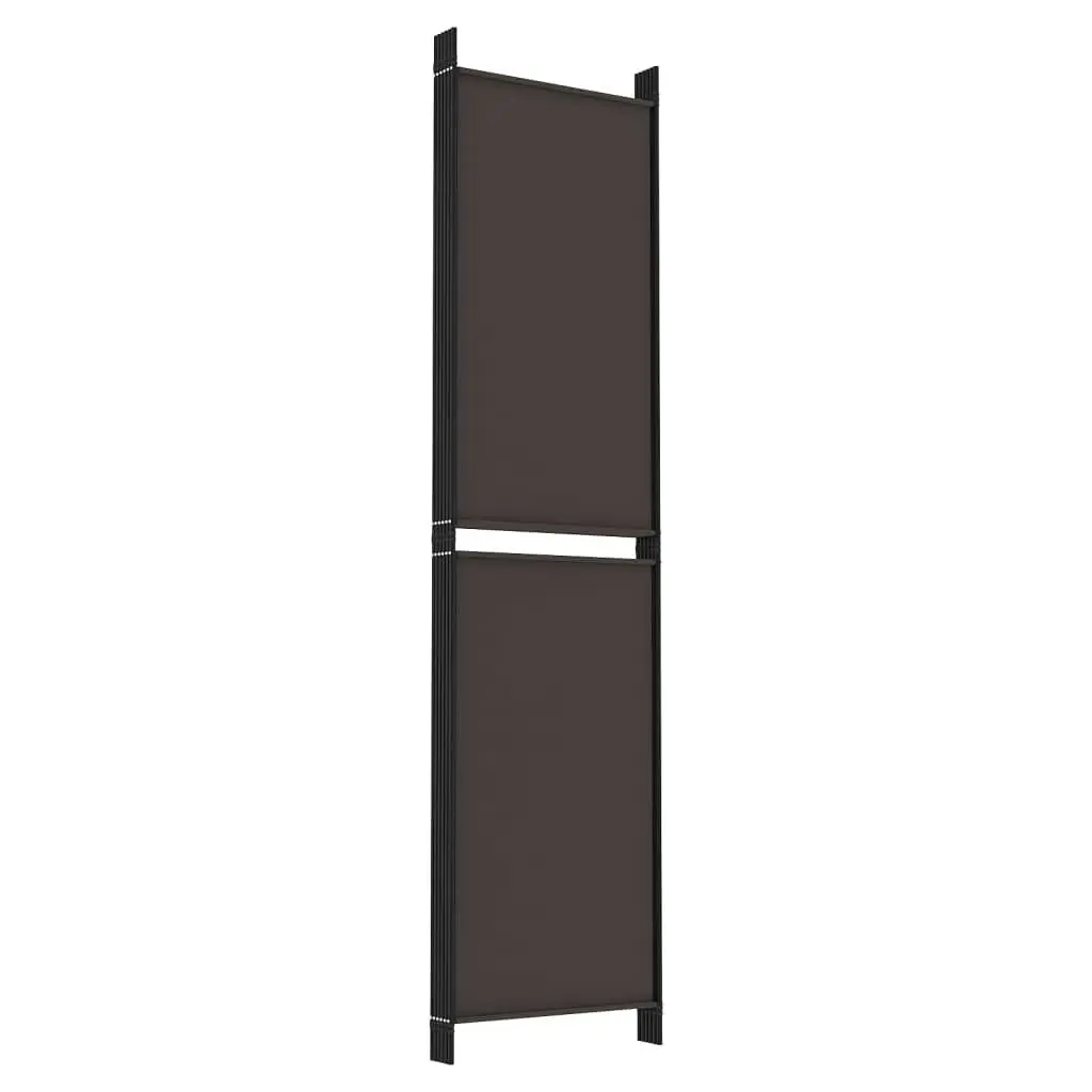 6-Panel Room Divider Brown 300x200 cm Fabric 350239