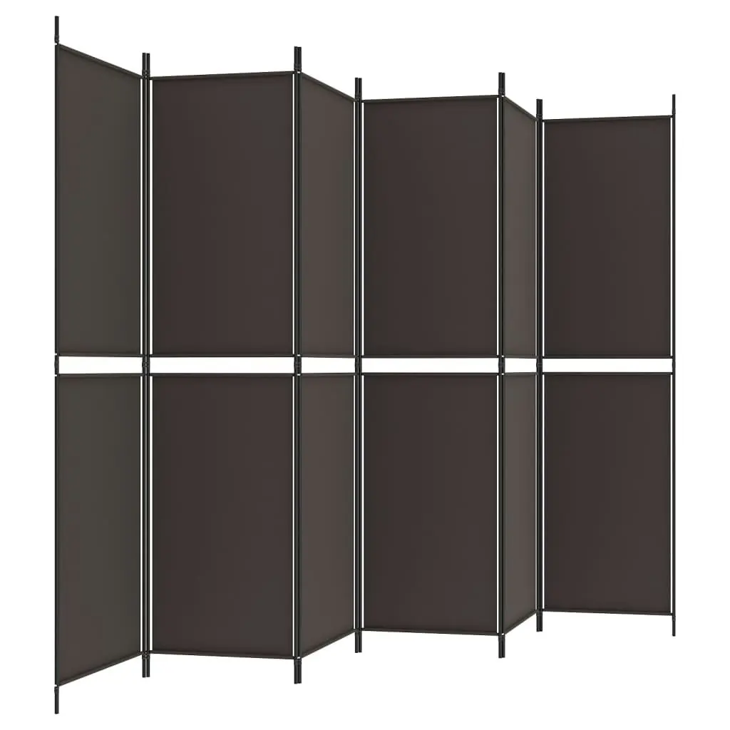 6-Panel Room Divider Brown 300x200 cm Fabric 350239