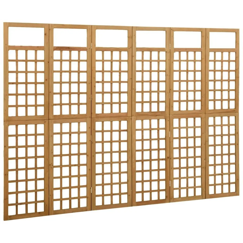 6-Panel Room Divider/Trellis Solid Fir Wood 242.5x180 cm 316481