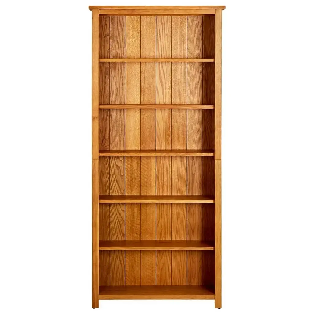 6-Tier Bookcase 80x22.5x180 cm Solid Oak Wood 244470