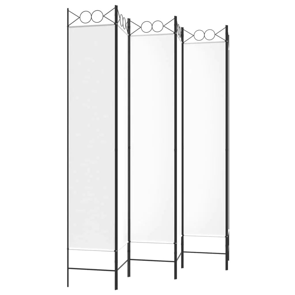 6-Panel Room Divider White 240x220 cm Fabric 350174