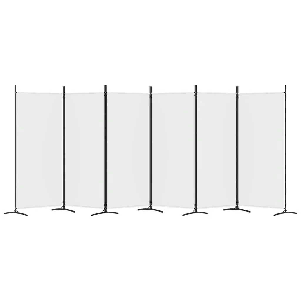 6-Panel Room Divider White 520x180 cm Fabric 350270