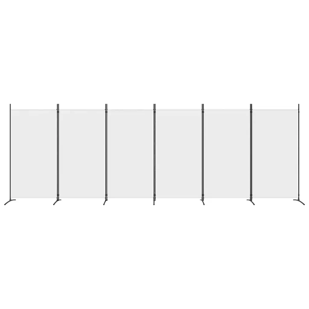 6-Panel Room Divider White 520x180 cm Fabric 350270