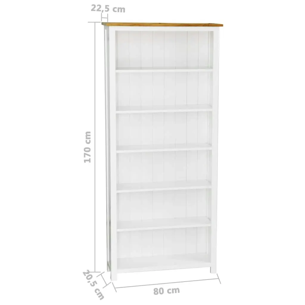 6-Tier Bookcase 80x22.5x170 cm Solid Wood Oak 288619