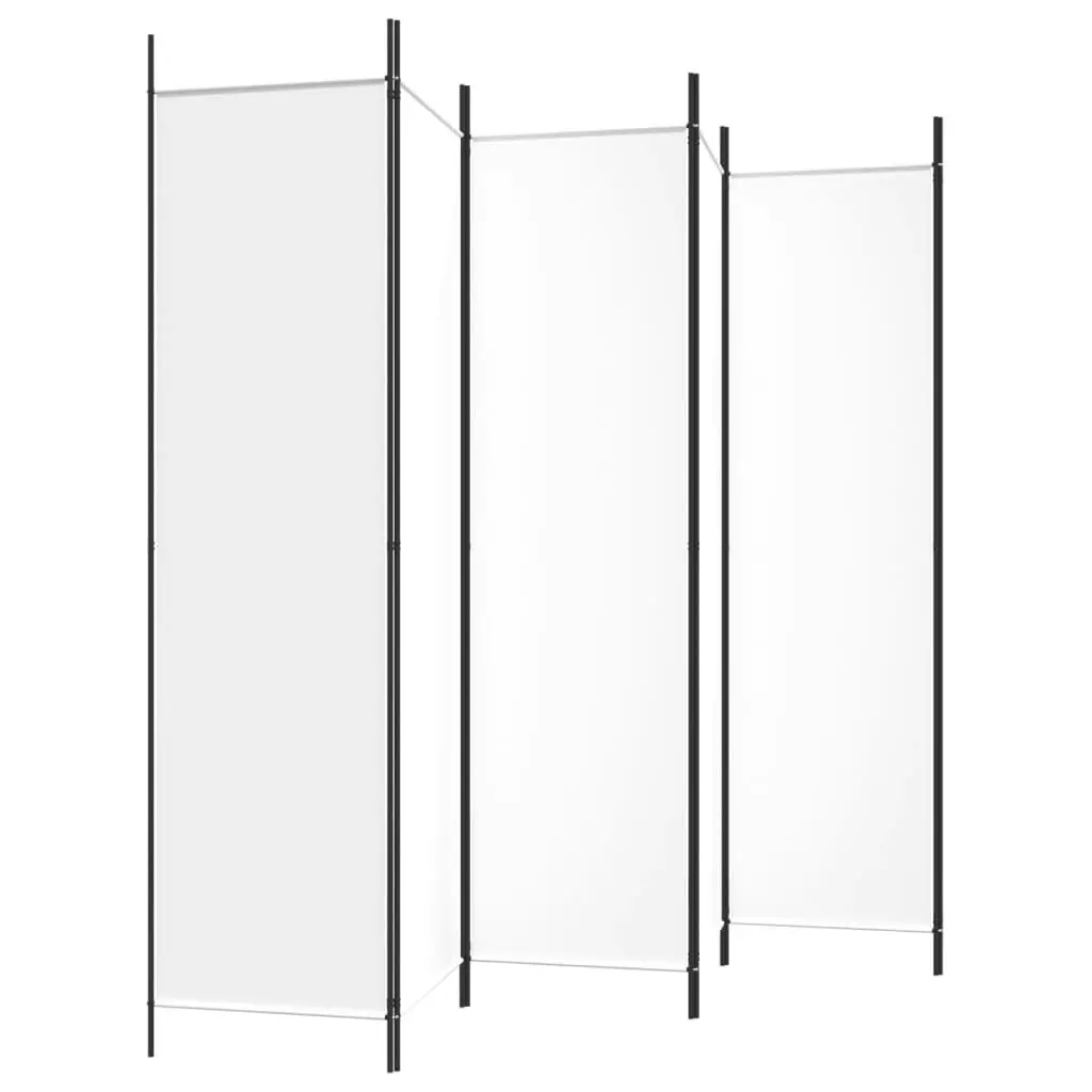 6-Panel Room Divider White 300x200 cm Fabric 350190