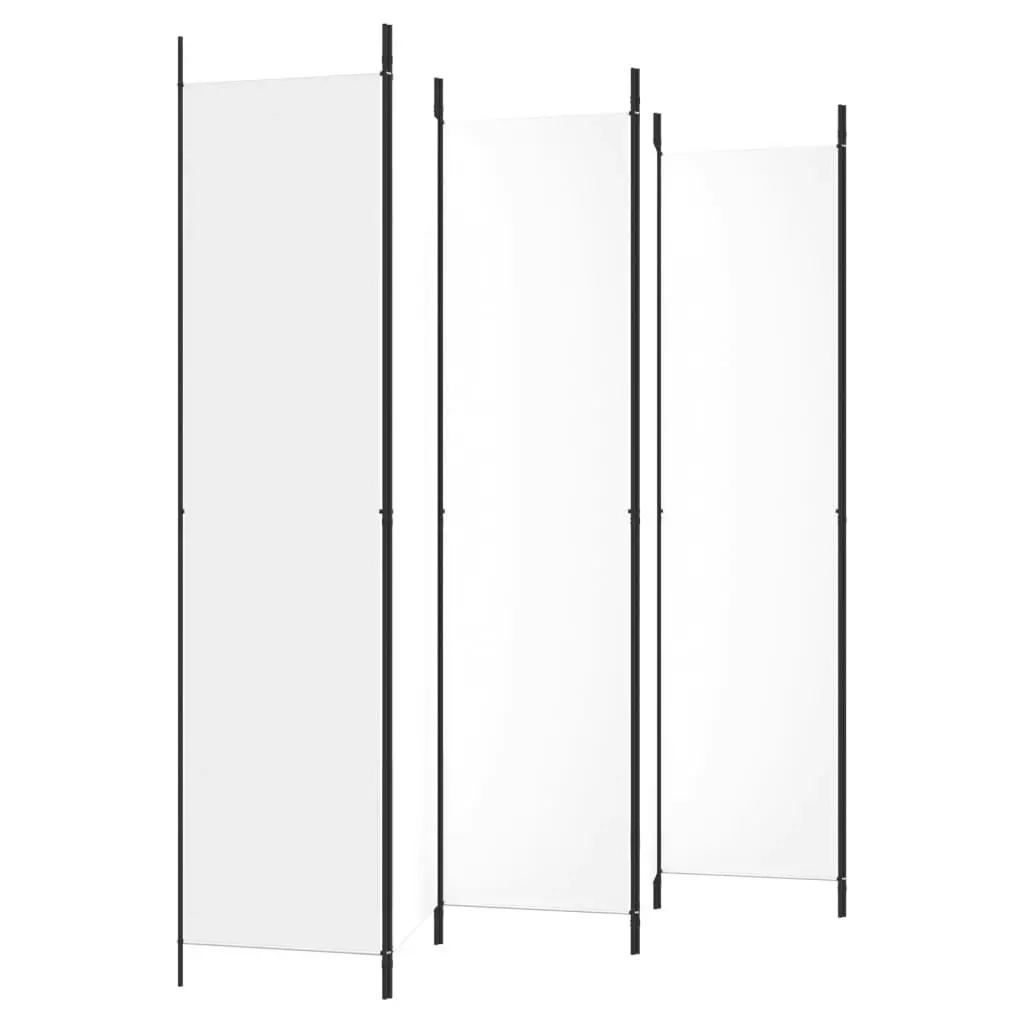 6-Panel Room Divider White 300x220 cm Fabric 350206