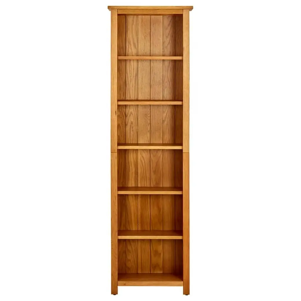 6-Tier Bookcase 52x22x180 cm Solid Oak Wood 331742