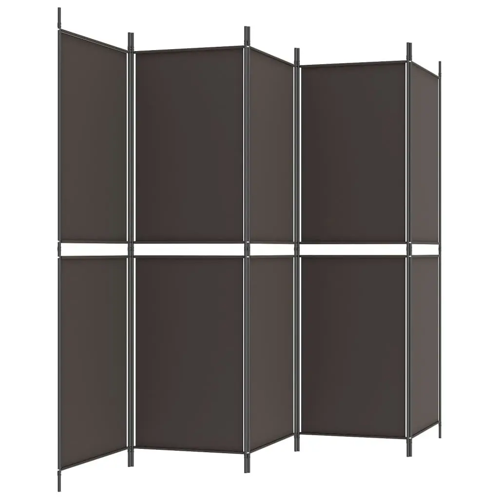 5-Panel Room Divider Brown 250x180 cm Fabric 350219