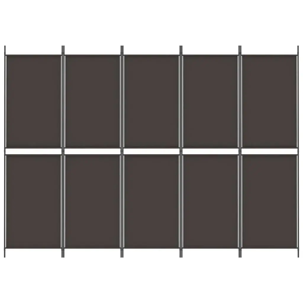 5-Panel Room Divider Brown 250x180 cm Fabric 350219