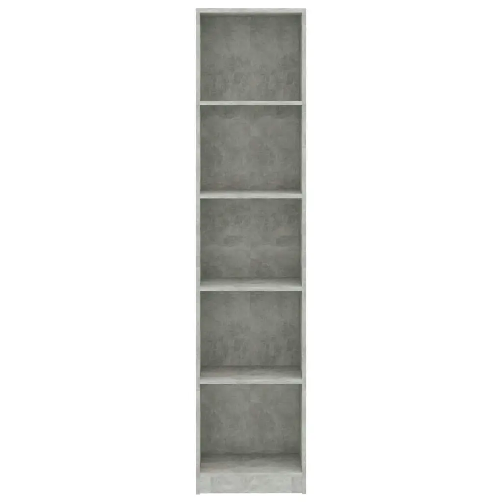 5-Tier Book Cabinet Concrete Grey 40x24x175 cm Engineered Wood 800850