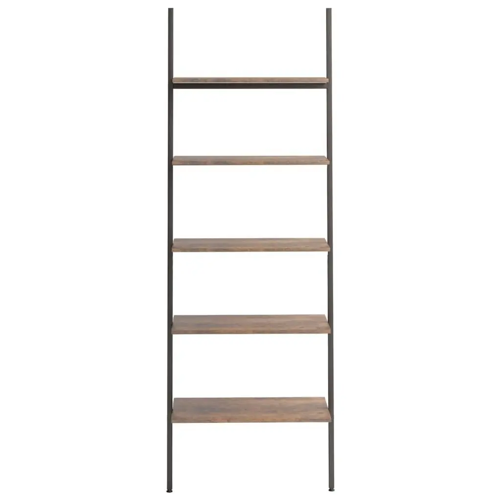 5-Tier Leaning Shelf Dark Brown and Black 64x34x185.5 cm 336377