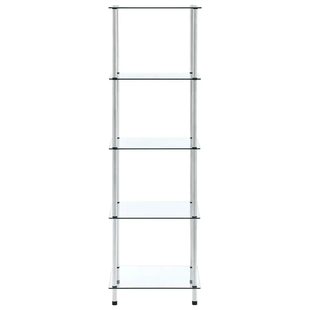 5-Tier Shelf Transparent 40x40x130 cm Tempered Glass 249506