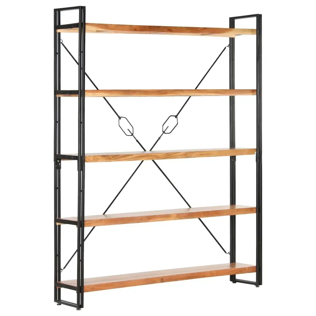 5-Tier Bookcase 140x30x180 cm Solid Acacia Wood 286586