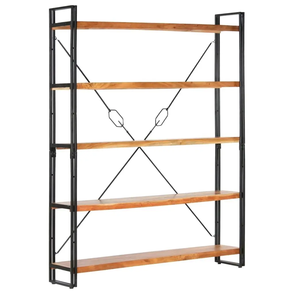 5-Tier Bookcase 140x30x180 cm Solid Acacia Wood 286586