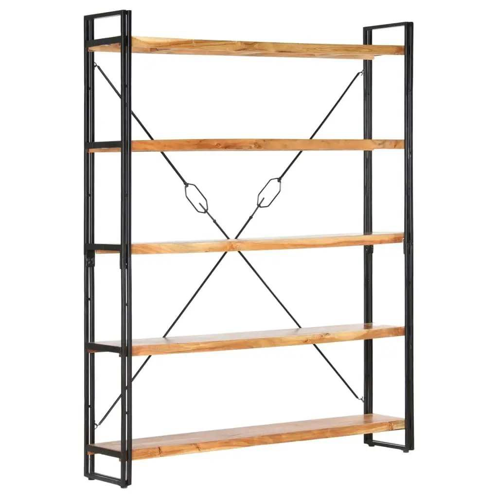 5-Tier Bookcase 140x30x180 cm Solid Acacia Wood 286586